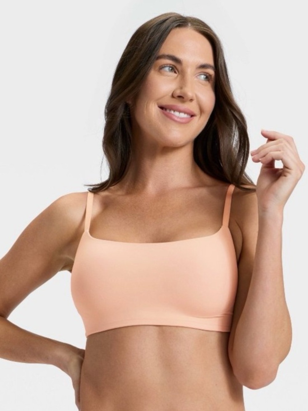 NWT Auden Beige Bonded Micro Padded Scoop Bralette Luxury Collection Size Large
